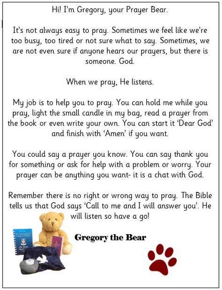 A letter from Prayer Bear